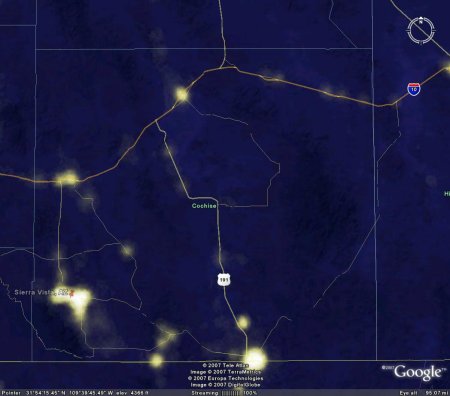 Light Pollution, Cochise County, 2007 