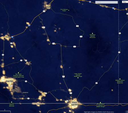 Light Pollution, Cochise County, 2012